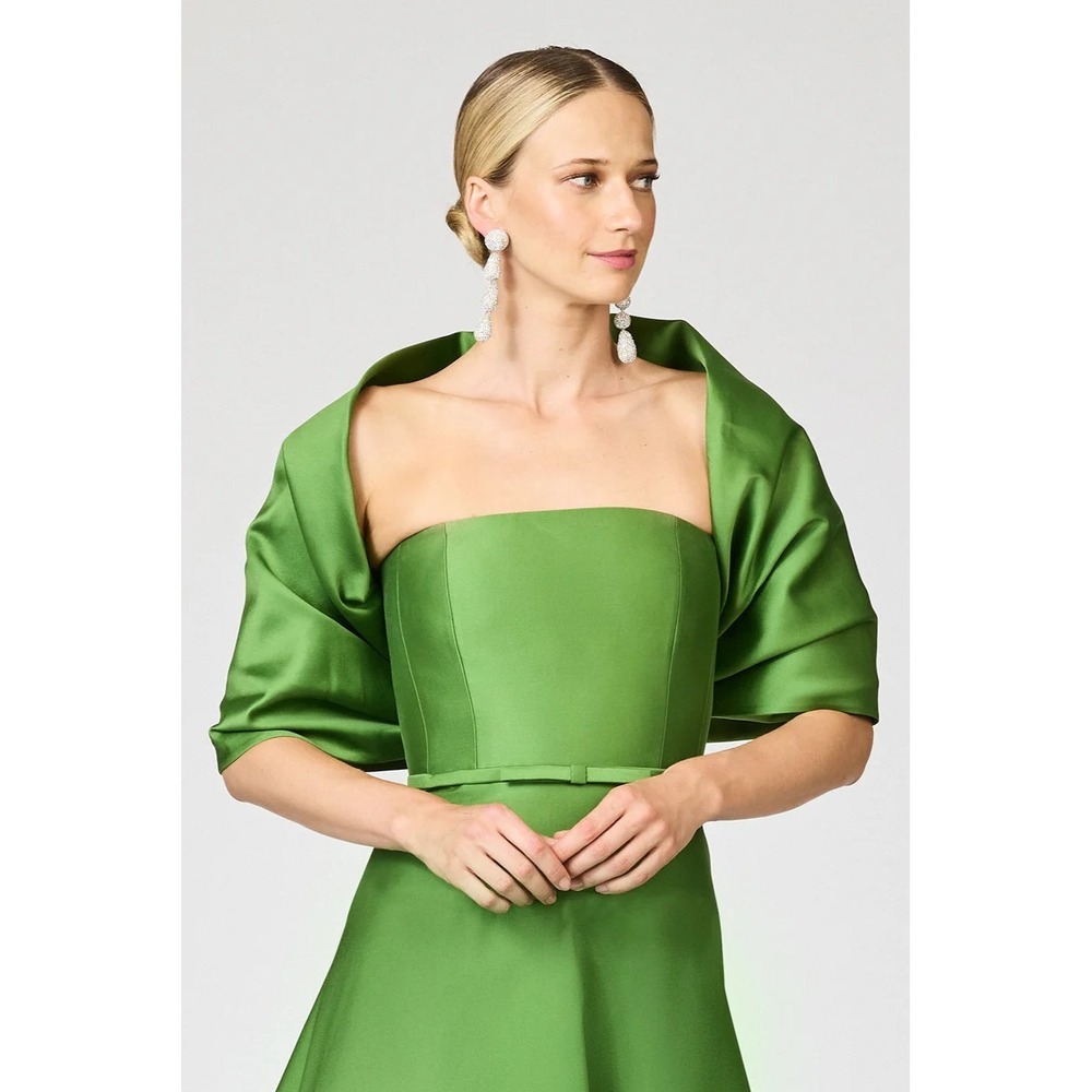 NWD $250 Sachin & Babi [‎ L/XL ] Hug Satin Shawl in Green Garnet #U1711 - Picture 2 of 14